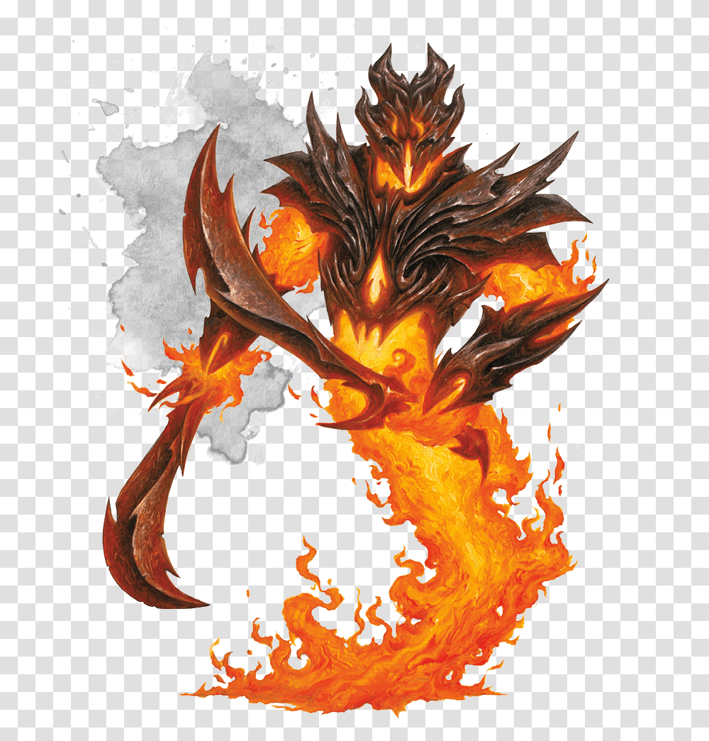 Download Monsters For Dungeons Dragons D&d 5e Fire Fire Elemental Dnd 5e, Bonfire, Flame, Art, Painting Transparent Png