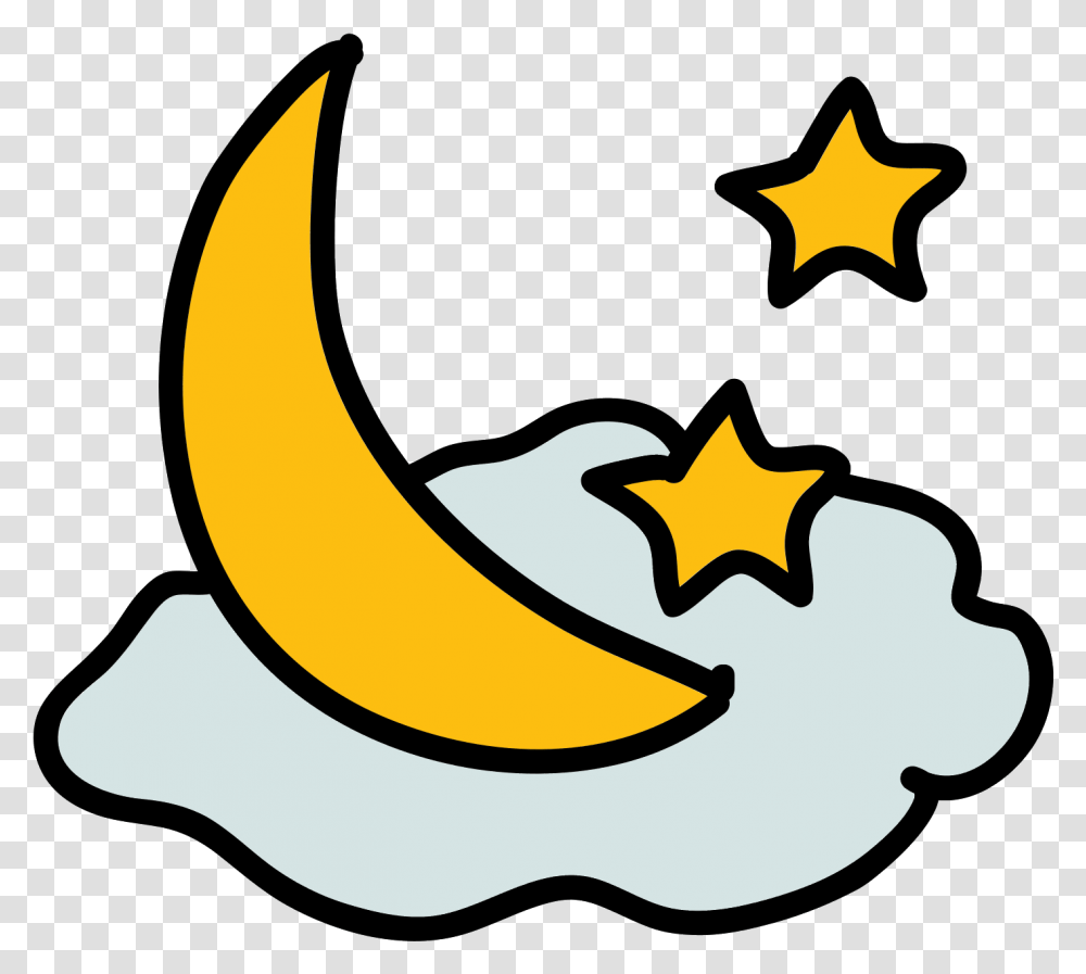Download Moon And Stars Icon Web Design Full Size Icon, Star Symbol, Banana, Fruit, Plant Transparent Png
