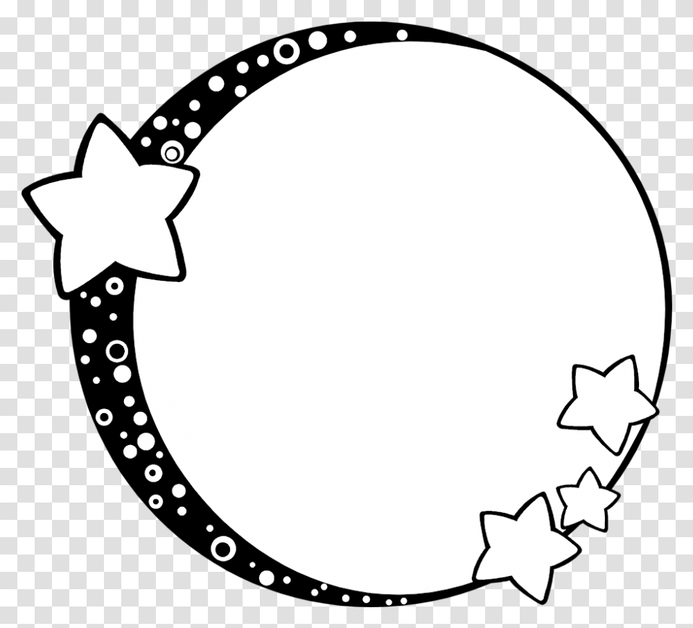 Download Moon Clipart Border Free Collection Clip Art Frame Stars Border Black And White, Symbol, Star Symbol Transparent Png
