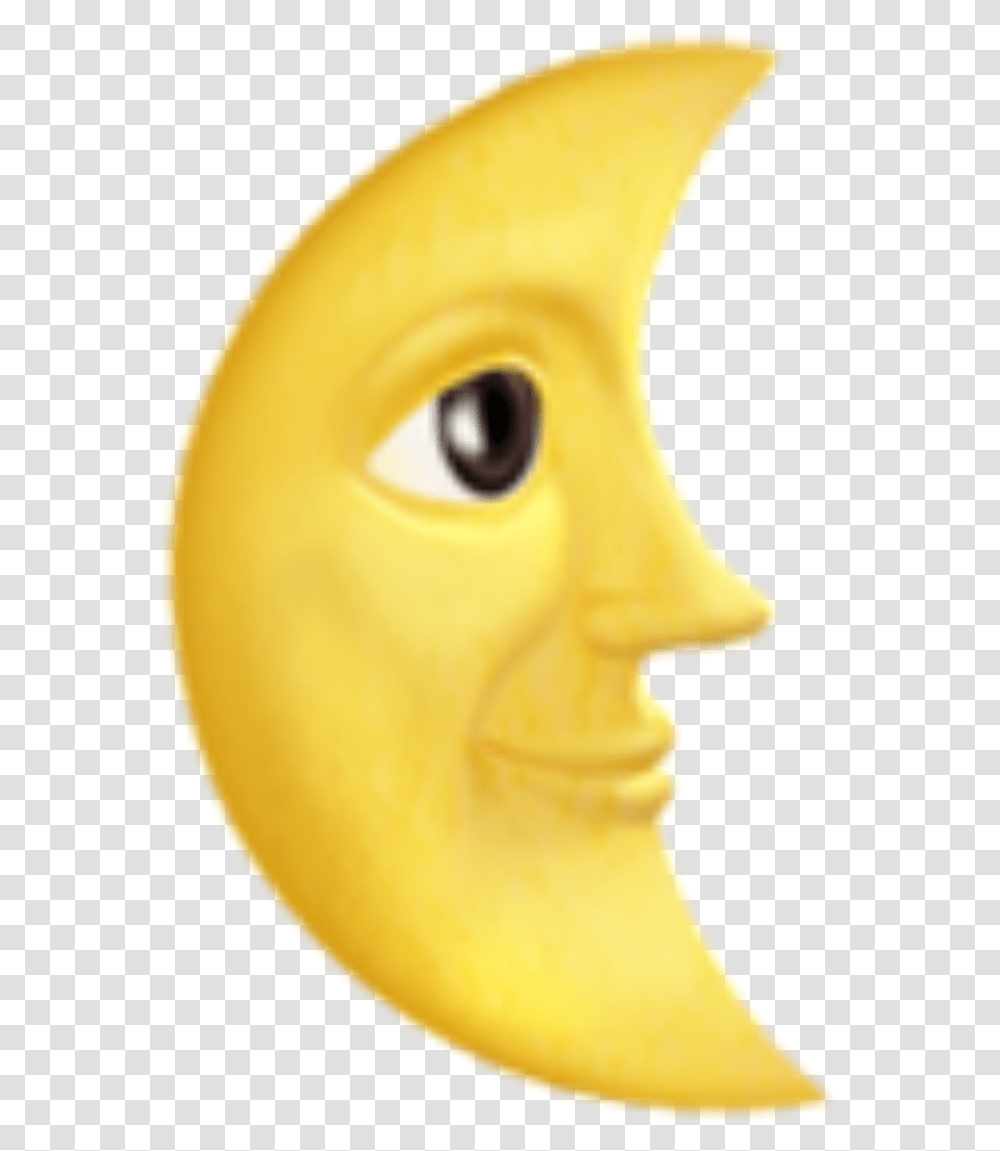 Download Moon Emoji Text Image With Iphone Crescent Moon Moon Emoji, Head, Figurine, PEZ Dispenser, Buddha Transparent Png