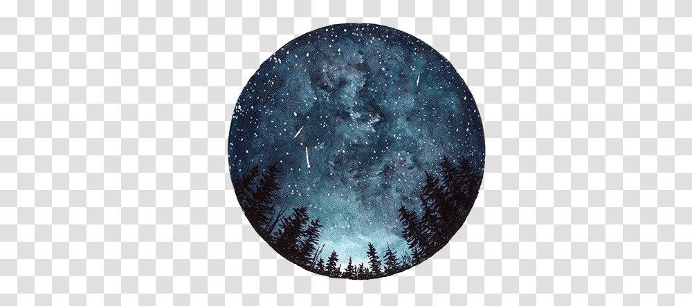 Download Moon Galaxy Circle Circulo Tumblr Night Sky And Nature Tattoo In Circle, Outer Space, Astronomy, Outdoors, Full Moon Transparent Png