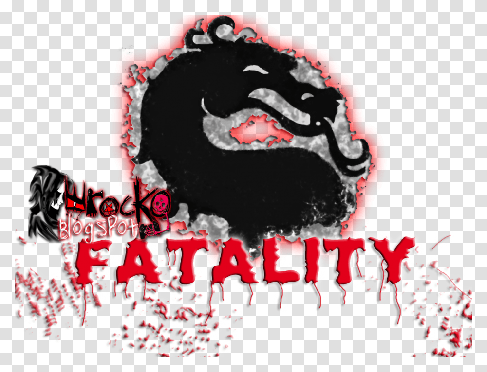 Download Mortal Kombat Fatality Logo Mortal Kombat Dragon, Text, Art, Bird, Animal Transparent Png