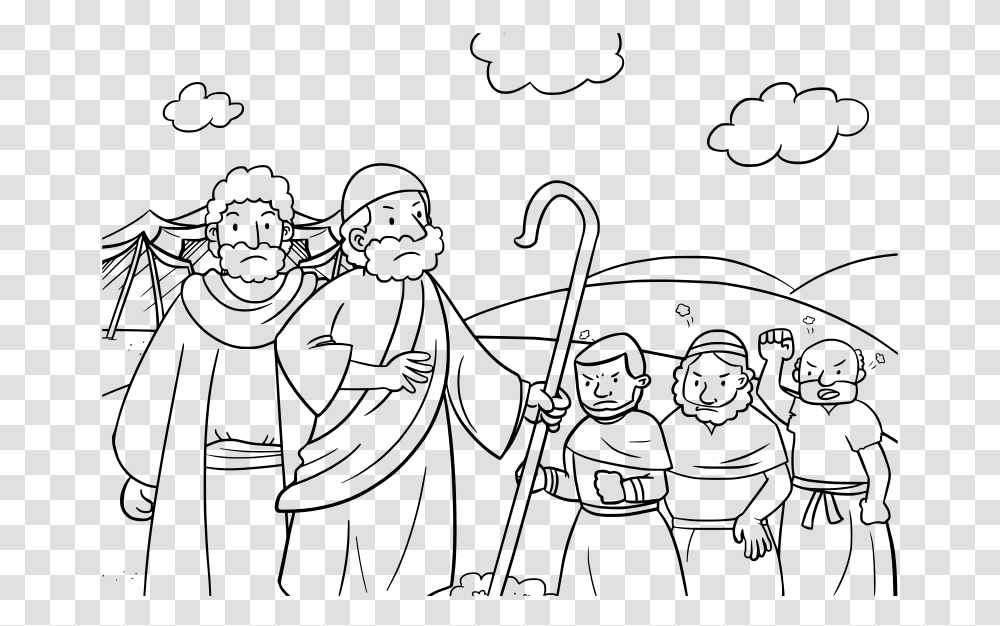 Download Moses And Aaron Coloring Pages Clipart Book Israelites In The Wilderness Coloring Pages, Gray, World Of Warcraft Transparent Png