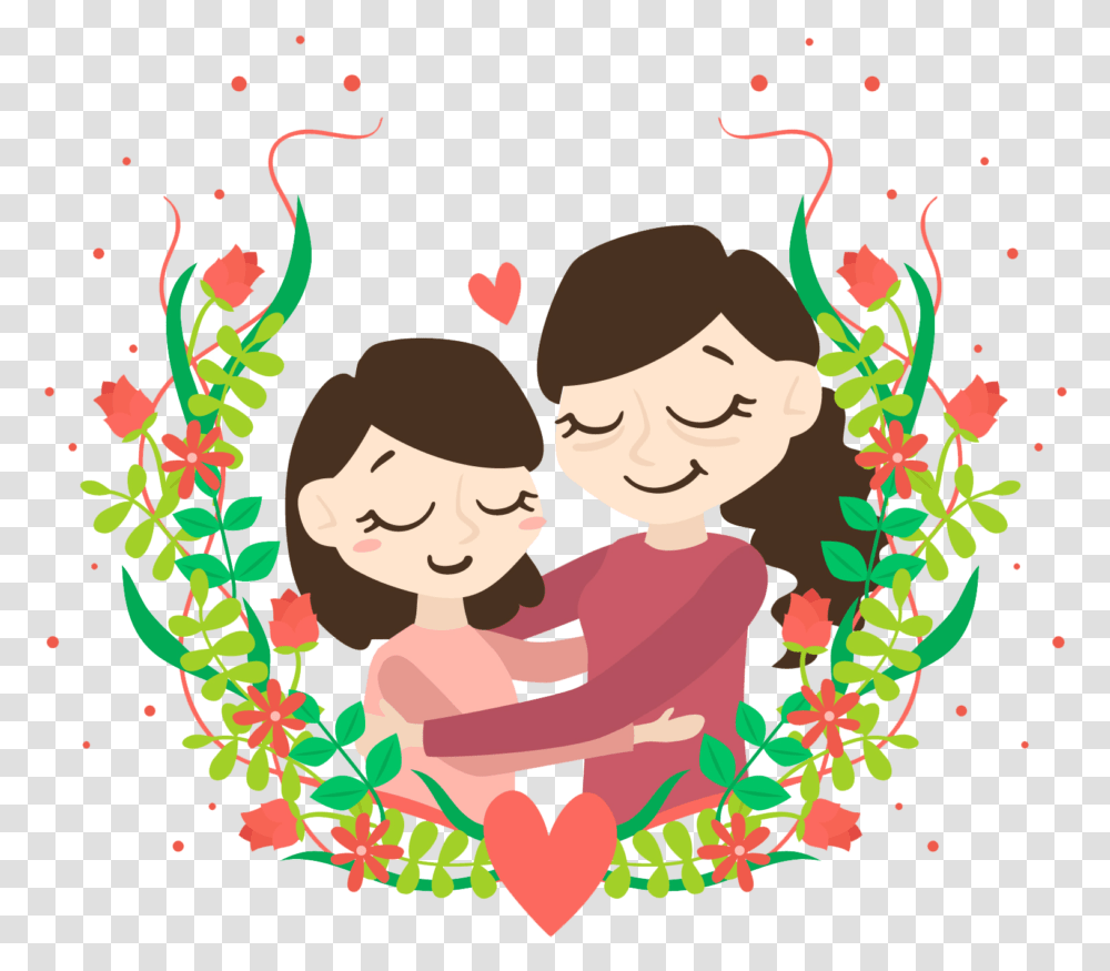 Download Mothers Day Mother And Child Free And Happy Mother's Day Thailand, Paper, Floral Design Transparent Png