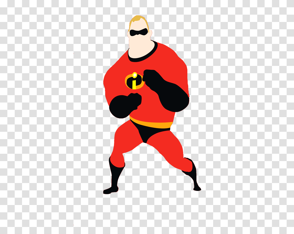 Download Mr Incredible In His New Red Uniform Clipart Mr Incredible, Person, Clothing, Hand, Text Transparent Png