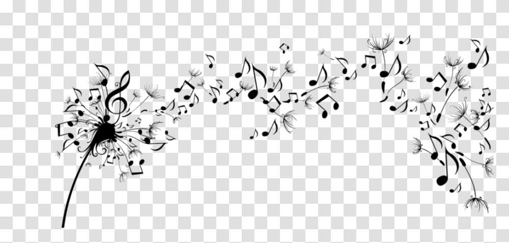 Download Music Notes Flower With Music Notes, Floral Design, Pattern, Graphics, Art Transparent Png