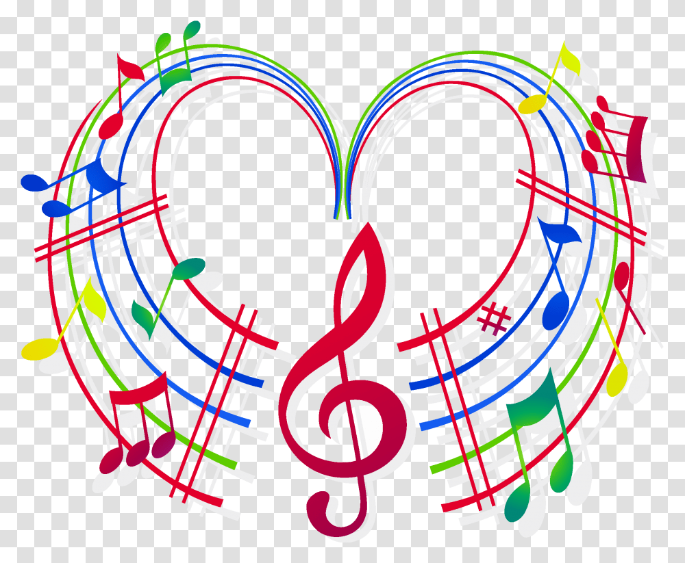 Download Music Notes Heart Clipart Stock Techflourish Colorful Musical Notes, Graphics, Text, Purple, Light Transparent Png