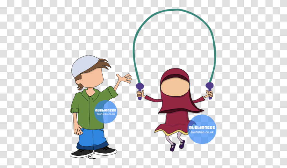 Download Muslim Children Cartoon Clipart Islam Clip Art Islam, Person, Human, Whip, Leisure Activities Transparent Png