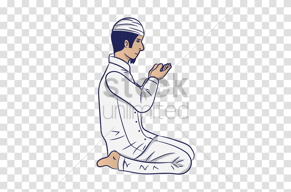 Download Muslim Man Working Catoon Clipart Clip Art Man Islam, Person, Human, Kneeling, Fishing Transparent Png