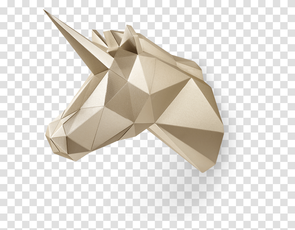 Download Mystery Gold Unicorn Polygon Full Size Gold Unicorn Background, Art, Paper, Origami Transparent Png