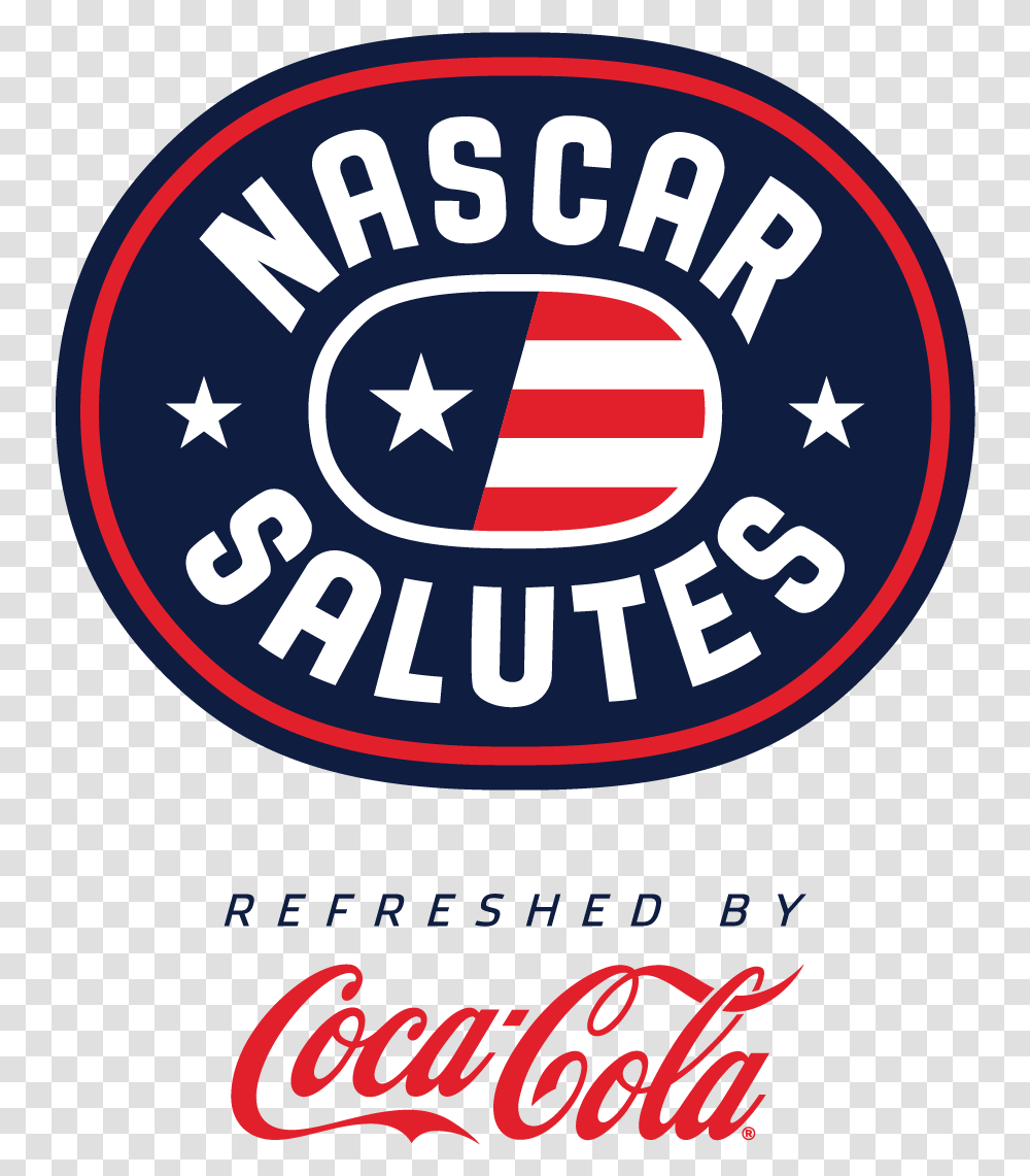 Download Nascar Salutes Logo Nascar Salutes Refreshed By Coca Cola In Concert, Symbol, Trademark, Label, Text Transparent Png