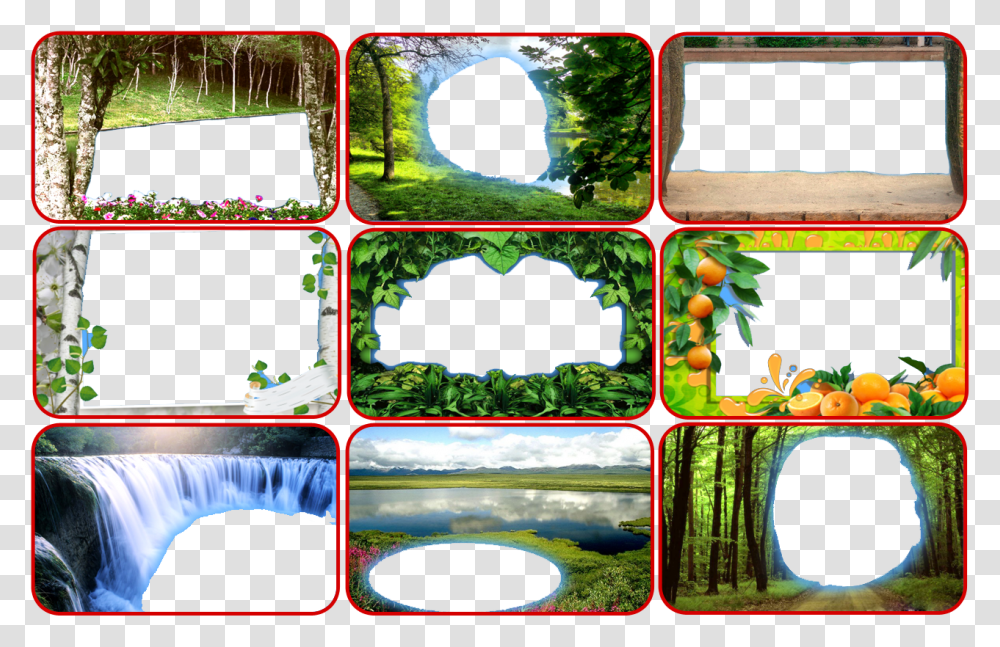 Download Nature Frames New For Android Nature Frames Lovely Natural Frames, Collage, Poster, Advertisement Transparent Png