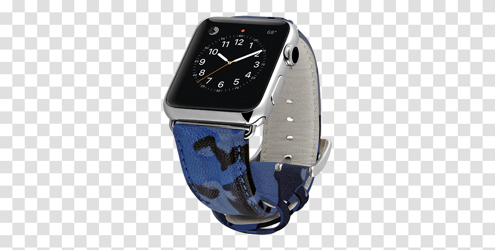 Download Navy Blue Ullu Handcolored Leather Apple Watch Watch Strap, Wristwatch Transparent Png