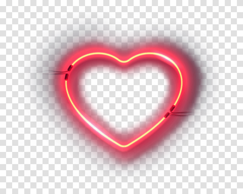 Download Neon Glowing Heart Neon Light Heart Neon Broken Heart Transparent Png