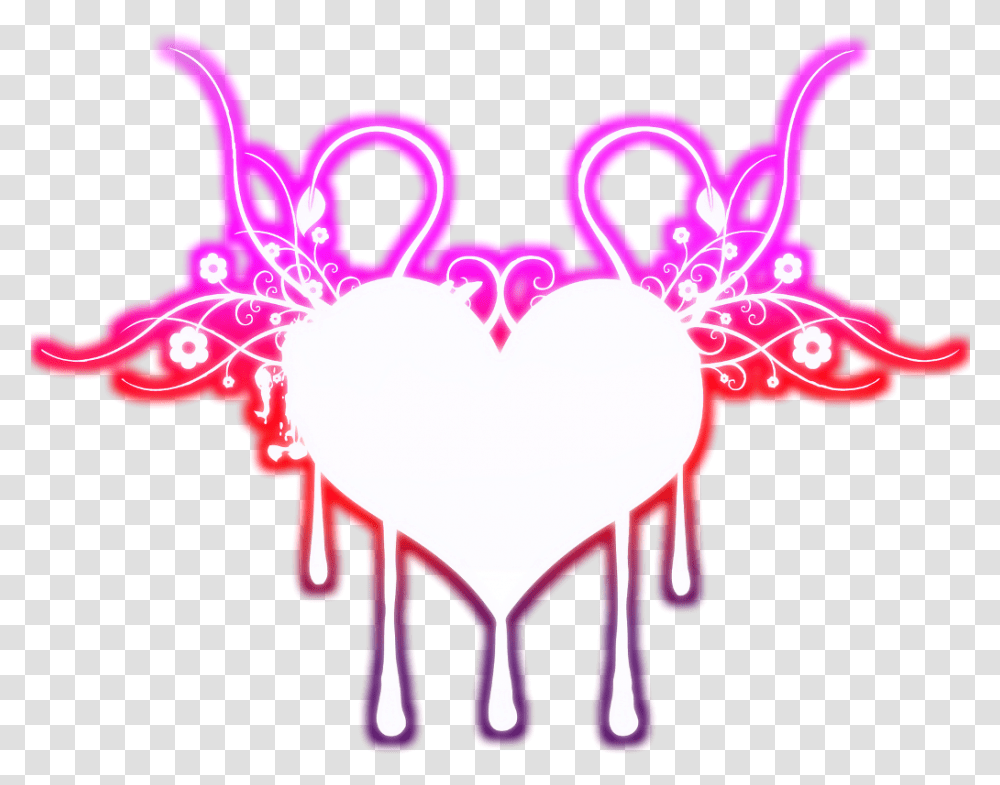 Download Neon Heart Melting Hearts Pink Neon For Picsart, Light, Purple, Flamingo, Bird Transparent Png