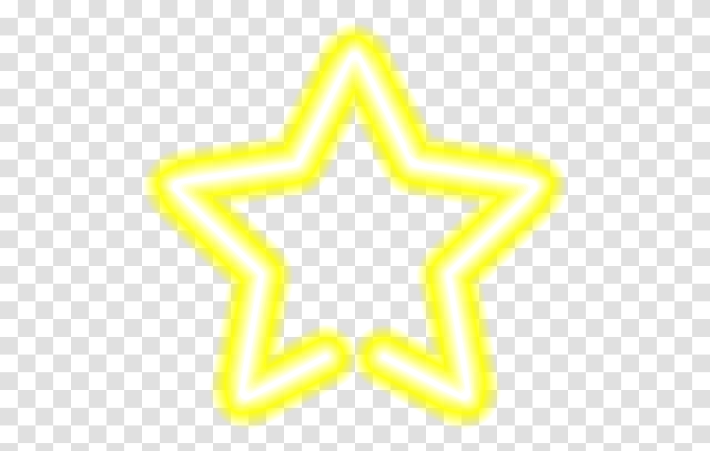 Download Neon Star Yellow Neon Full Size Orange, Hammer, Tool, Symbol, Star Symbol Transparent Png