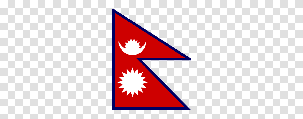 Download Nepal Flag Clip Art Clipart Flag Of Nepal Clip Art, Star Symbol, Triangle, Logo Transparent Png