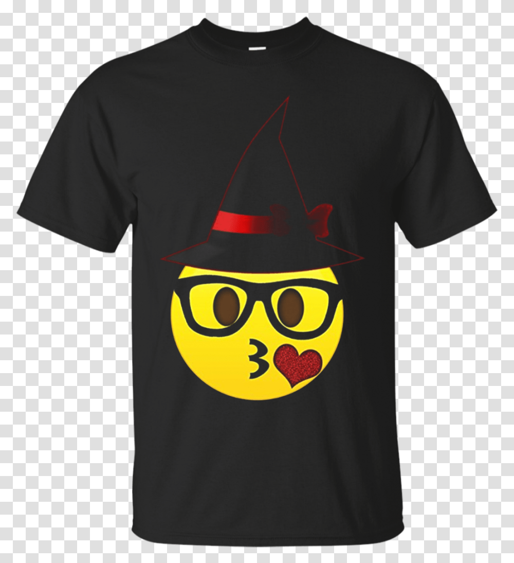 Download Nerd Emoji Witch Hat Halloween Tshirt For Girls And Gucci T Shirt Design, Clothing, Apparel, T-Shirt Transparent Png
