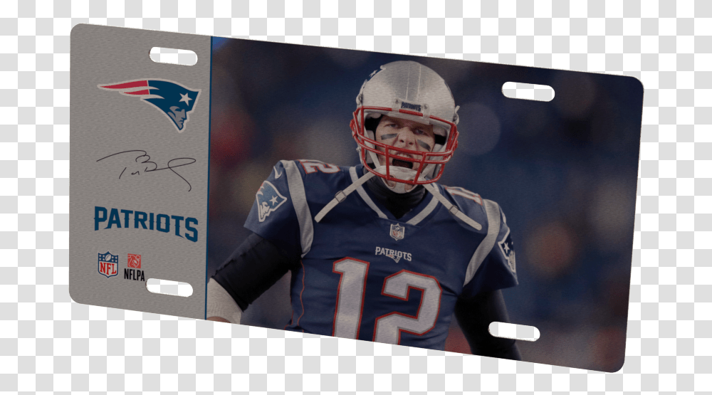 Download New England Patriots Tom Brady Metal Photo New New England Patriots, Helmet, Clothing, Apparel, Person Transparent Png