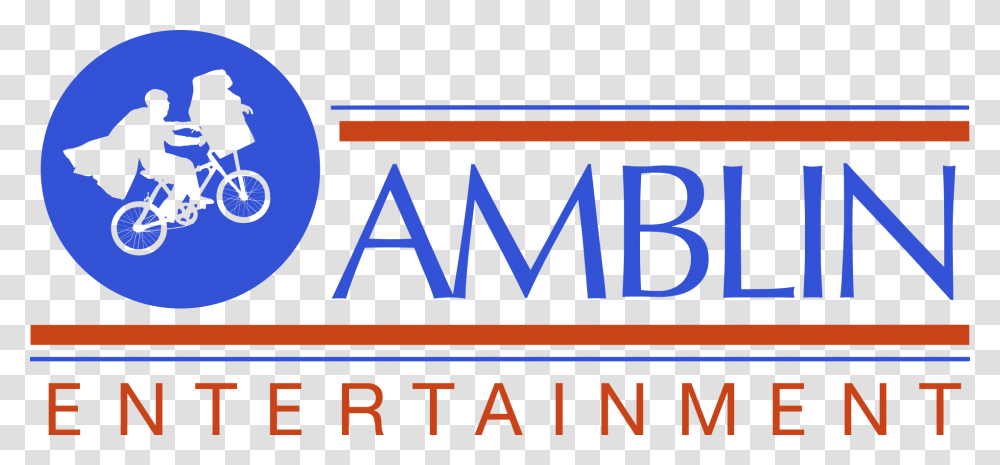 Download New Line Cinema Logo Amblin Entertainment Logo, Bicycle, Transportation, Text, Person Transparent Png