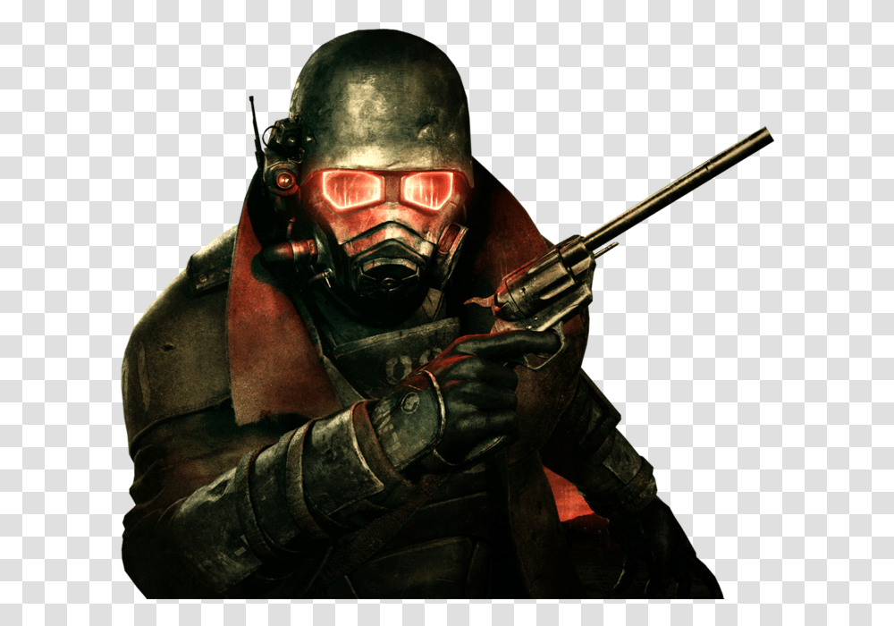 Download New Vegas Fallout New Vegas, Person, Clothing, Gun, Weapon Transparent Png