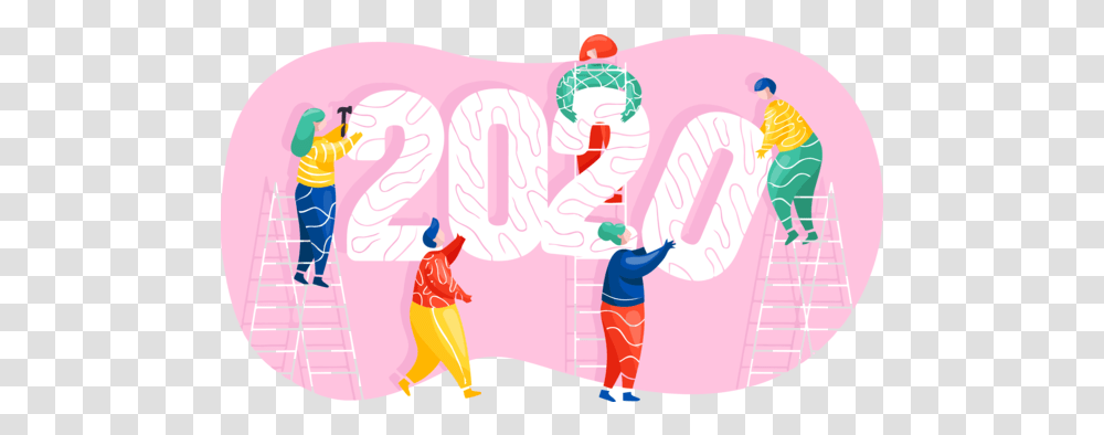Download New Year 2020 Child Art For New Year Celebration, Person, Text, Graphics, Hand Transparent Png