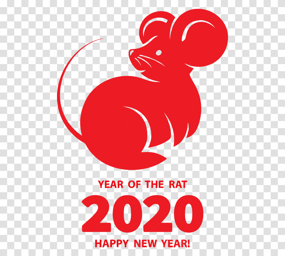 Download New Year 2020 Red Text Font For Happy Goals Hq Rat Year 2020, Poster, Advertisement, Animal Transparent Png