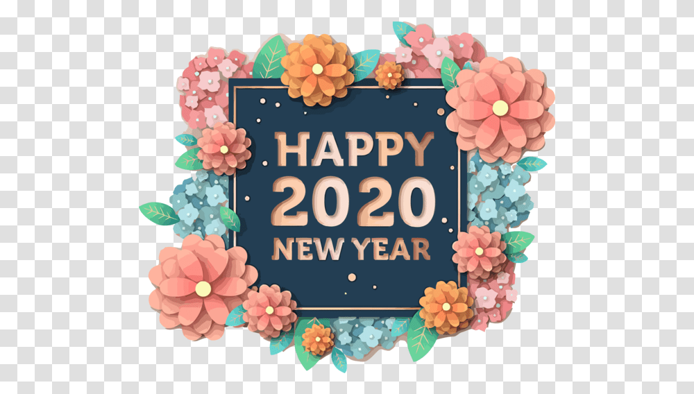 Download New Year Flower Floral Design Plant For Happy 2020 Ben 10 Alien Force, Birthday Cake, Dessert, Food, Graphics Transparent Png