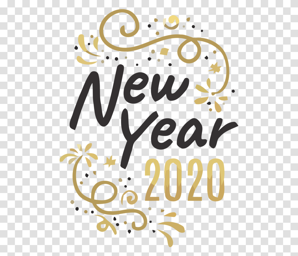 Download New Year Font Text Calligraphy For Happy 2020 Happy New Year 2020 Card, Alphabet, Handwriting, Poster, Label Transparent Png