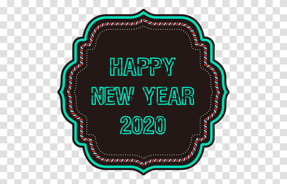 Download New Year Label For Happy 2020 Celebration Hq Illustration, Text, Word, Sticker, Logo Transparent Png