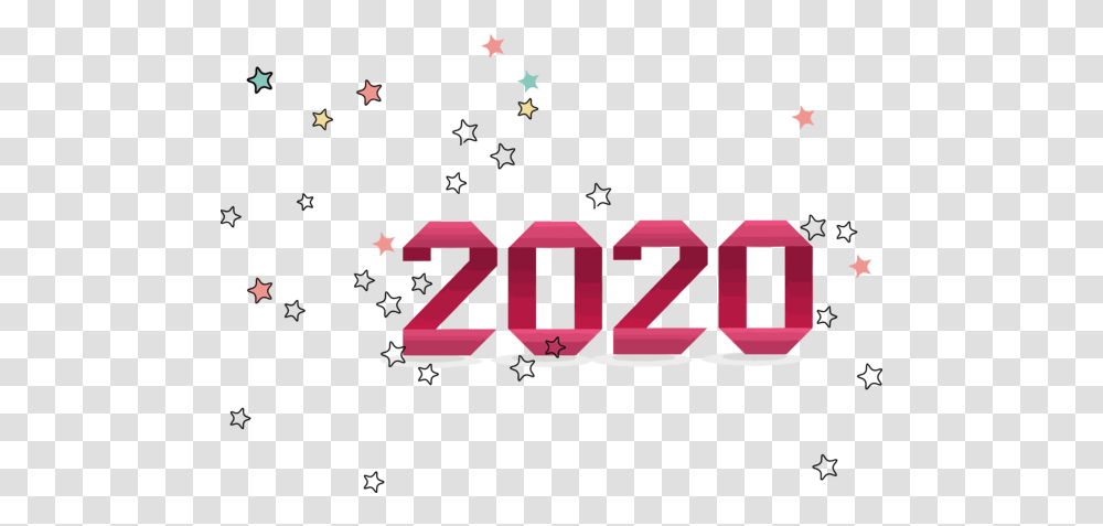 Download New Year Text Font Pink For Happy 2020 Celebration Graphic Design, Symbol, Number, Star Symbol, Alphabet Transparent Png