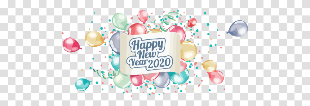 Download New Year Text Font Sweetness For Happy 2020 New Year, Graphics, Art, Paper, Birthday Cake Transparent Png