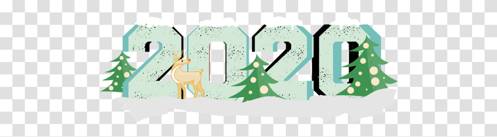 Download New Years 2020 Deer Font Wildlife For Happy Year Happy New Year Deer 2020, Number, Symbol, Text, Tree Transparent Png