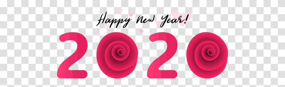 Download New Years 2020 Pink Text Font Rose Happy New Year, Number, Symbol, Pattern, Ornament Transparent Png