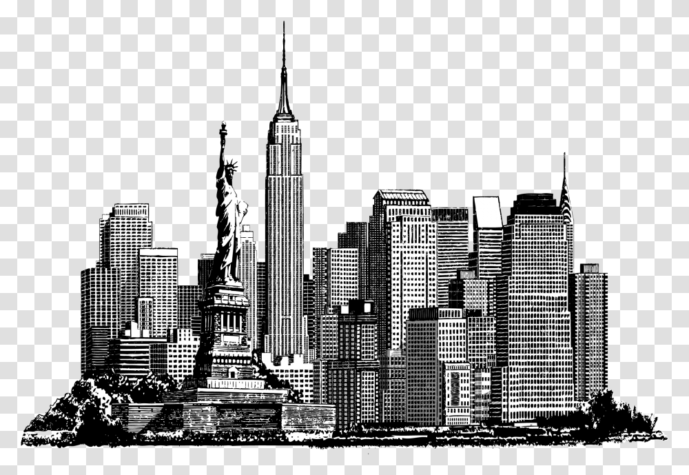 Download New York Skyline Building Full Size Image Metropolitan Area, Metropolis, City, Urban, High Rise Transparent Png