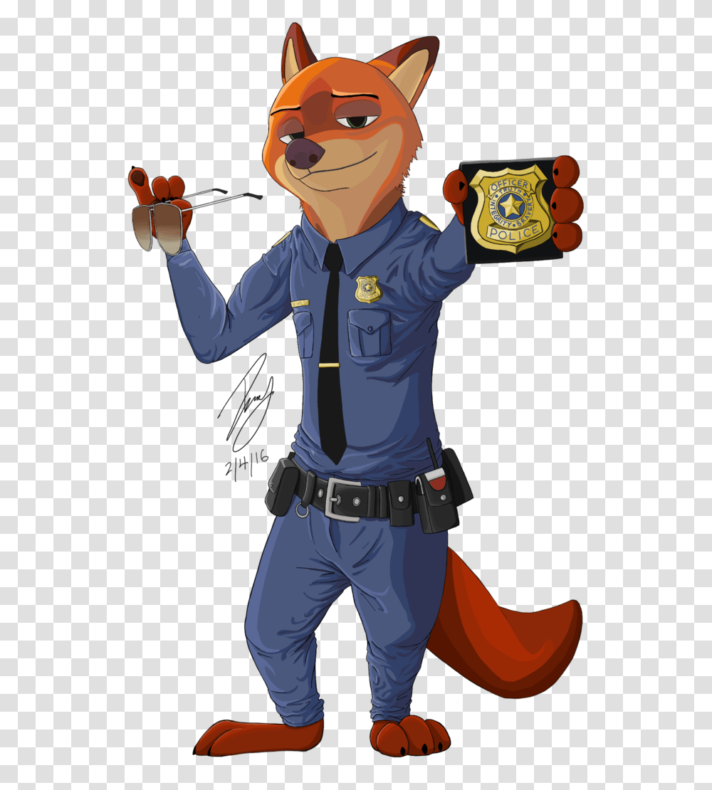 Download Nick Wilde Nick Wilde Police Officer Zootopia Nick Wilde Cop, Person, Human, Portrait, Face Transparent Png