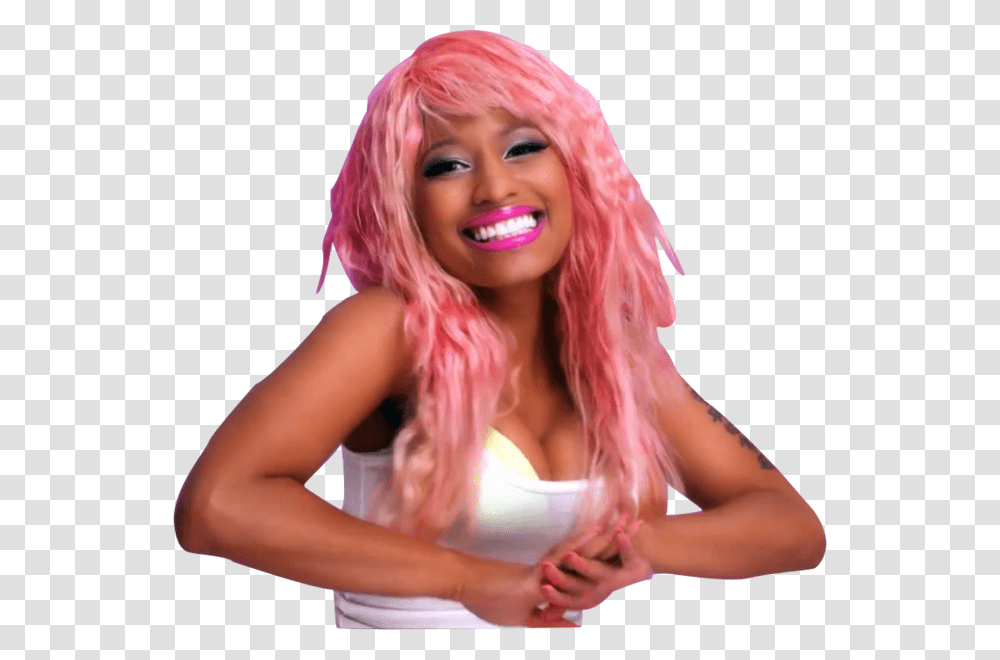 Download Nicki Minaj Super Bass Hair Nicki Minaj Pink Hair Super Bass, Wig, Person, Human Transparent Png