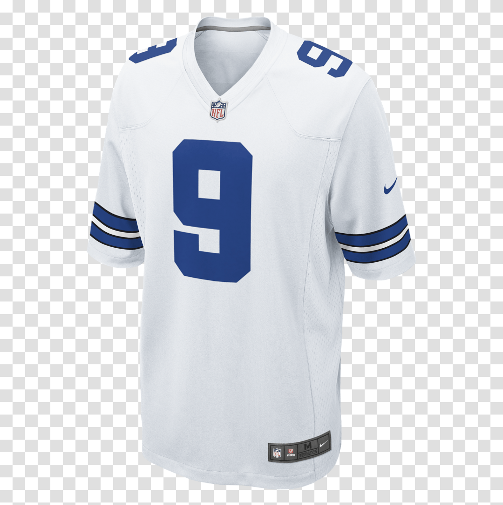 Download Nike Nfl Dallas Cowboys Men's Football Home Game Dallas Cowboys Jersey White, Clothing, Apparel, Shirt, Person Transparent Png