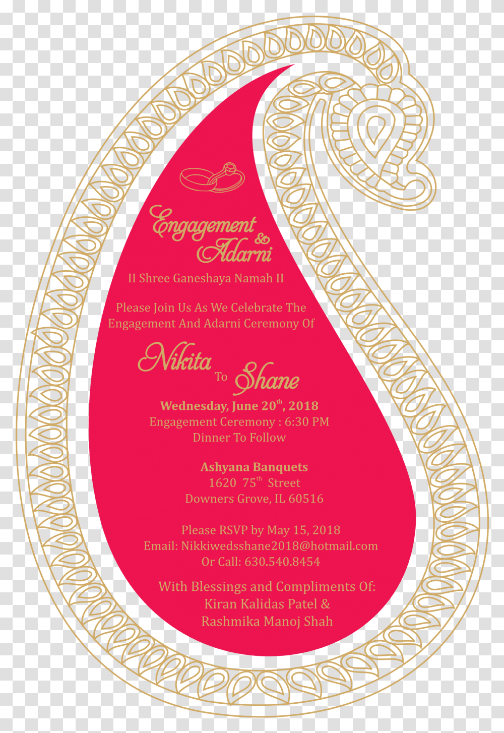 Download Nikita And Shane Wedding Invitation Image Circle, Text, Label, Rug, Oval Transparent Png