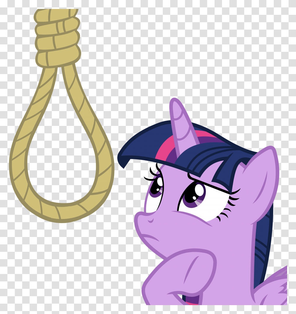 Download Noose Neck Twilight Sparkle Thinking, Rope, Animal, Mammal Transparent Png