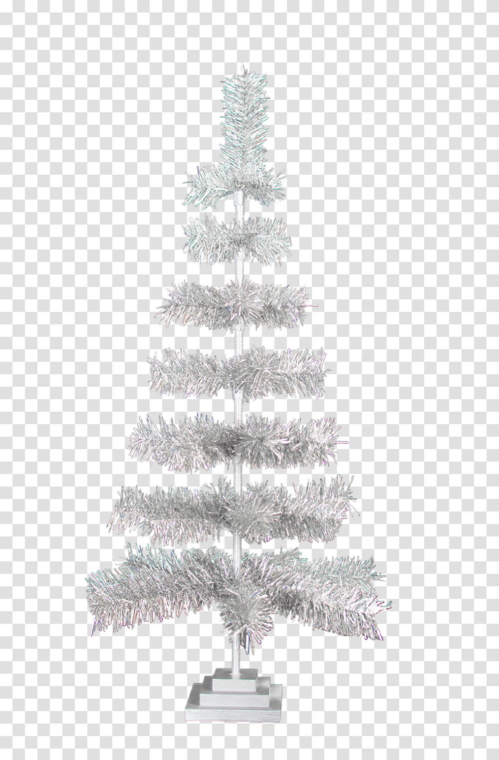 Download Norton Secured Tinsel Christmas Tree Image Tabletop Christmas Tree Tinsel, Plant, Ornament, Fir, Abies Transparent Png