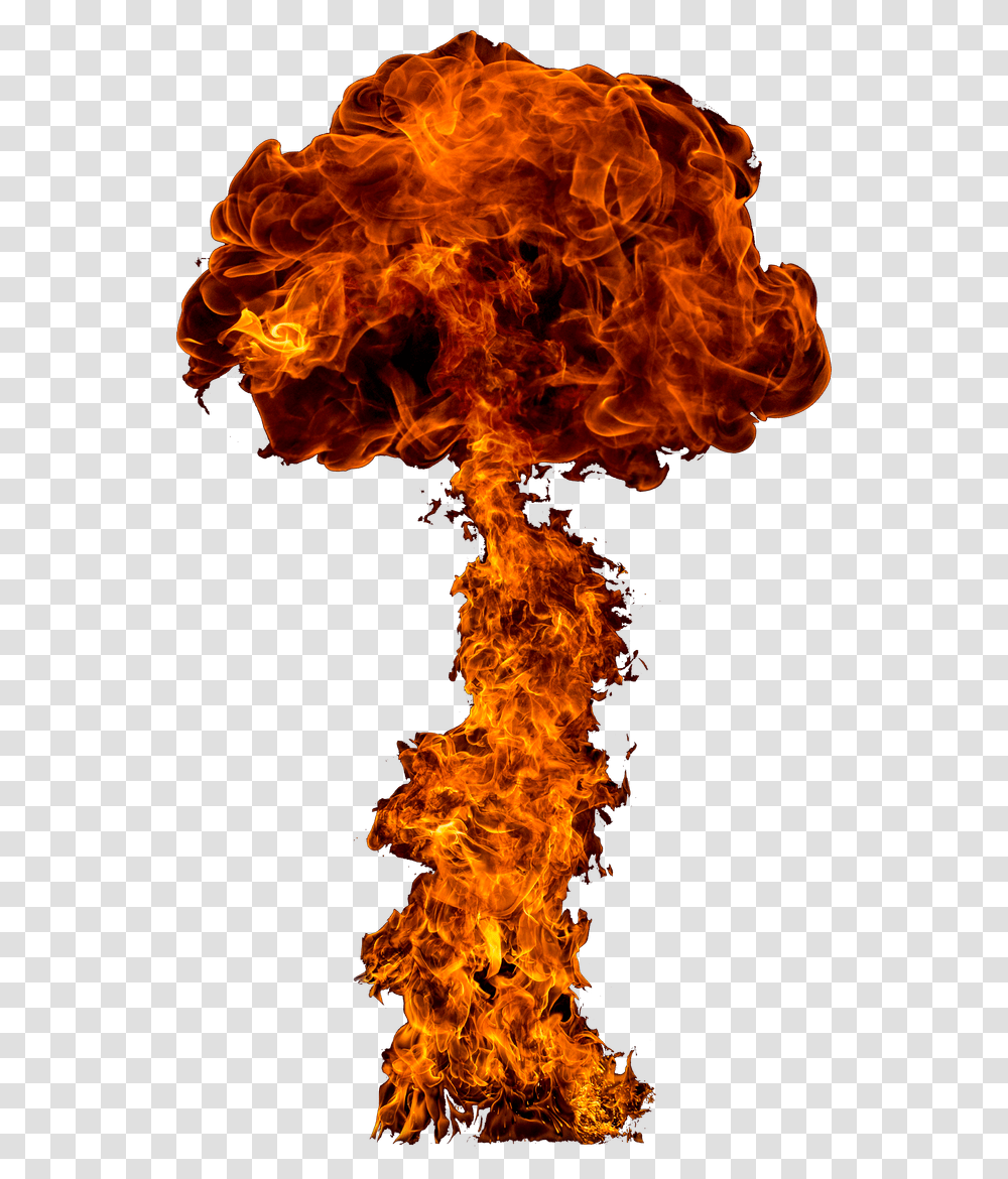 Download Nuke Explosion Atomic Bomb Explosion Background Mushroom Cloud, Fire, Bonfire, Flame Transparent Png