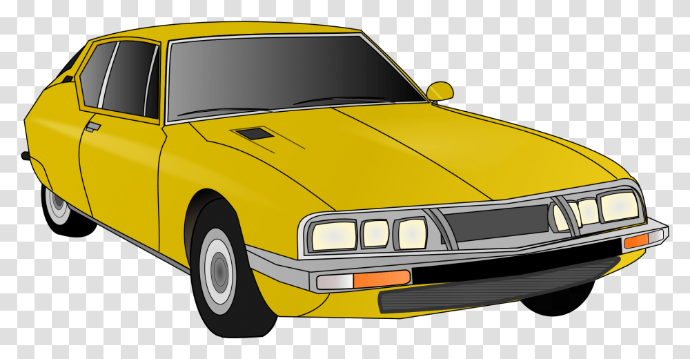 Download Old Car Clip Art Parts Of A Car Old Yellow Car Clipart, Vehicle, Transportation, Automobile, Taxi Transparent Png