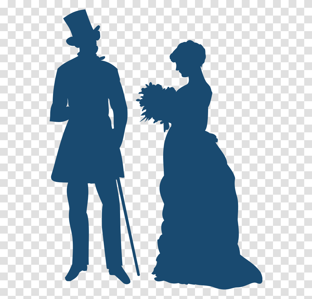 Download Old Fashioned Couple Clipart, Silhouette, Person, Dress Transparent Png