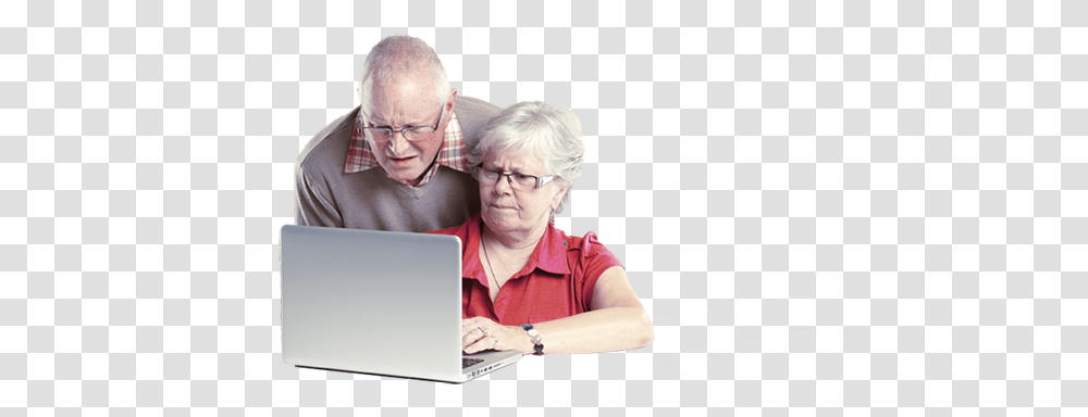 Download Old Person Confused By Old People Confused By Technology, Human, Laptop, Pc, Computer Transparent Png