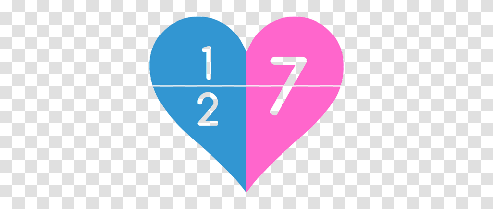 Download One Half Plus Seven Ponk And Blue Heart Half, Toy, Text, Triangle, Kite Transparent Png