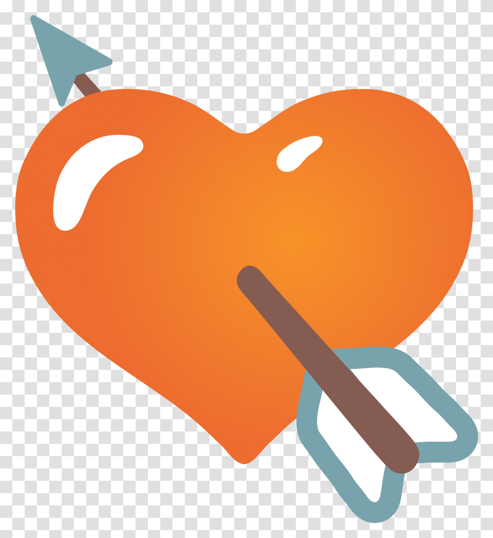Download Open Arrow Heart Emoji Android Image With No Heart, Food, Sweets, Confectionery, Hand Transparent Png