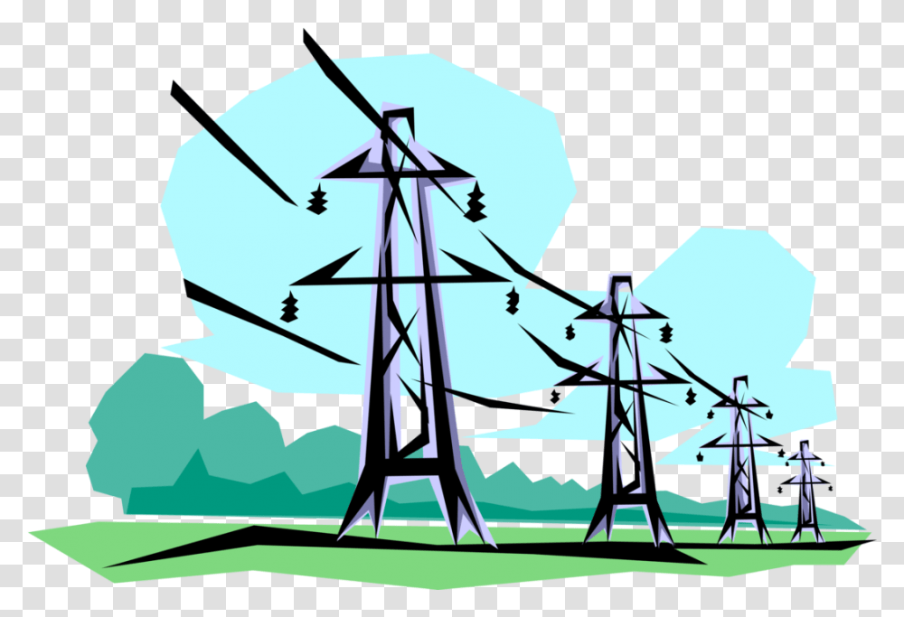 Download Openclipart Electrocution Vector Transmission Line, Outdoors, Transportation, Vehicle, Utility Pole Transparent Png