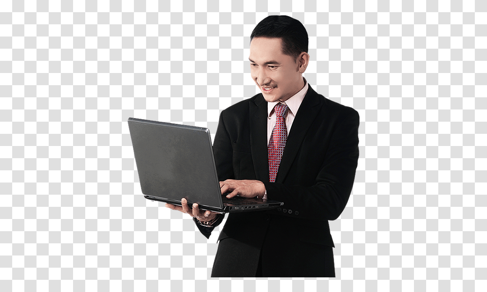 Download Orang Main Laptop Businessperson, Tie, Accessories, Accessory, Pc Transparent Png