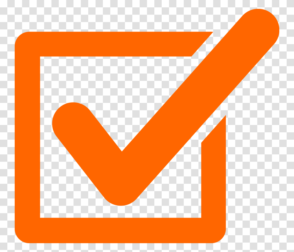 Download Orange Checkmark Clipart Check Mark Clip Art Orange, Alphabet, Label Transparent Png
